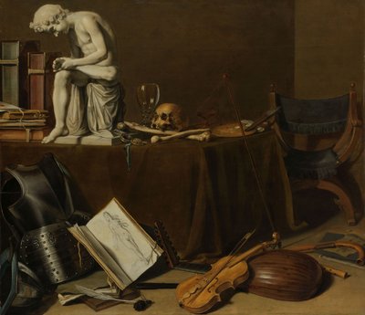 Vanitas Still Life with the Spinario、1628（パネルに油彩、高さ71.5cm×幅80.5 作： Pieter Claesz